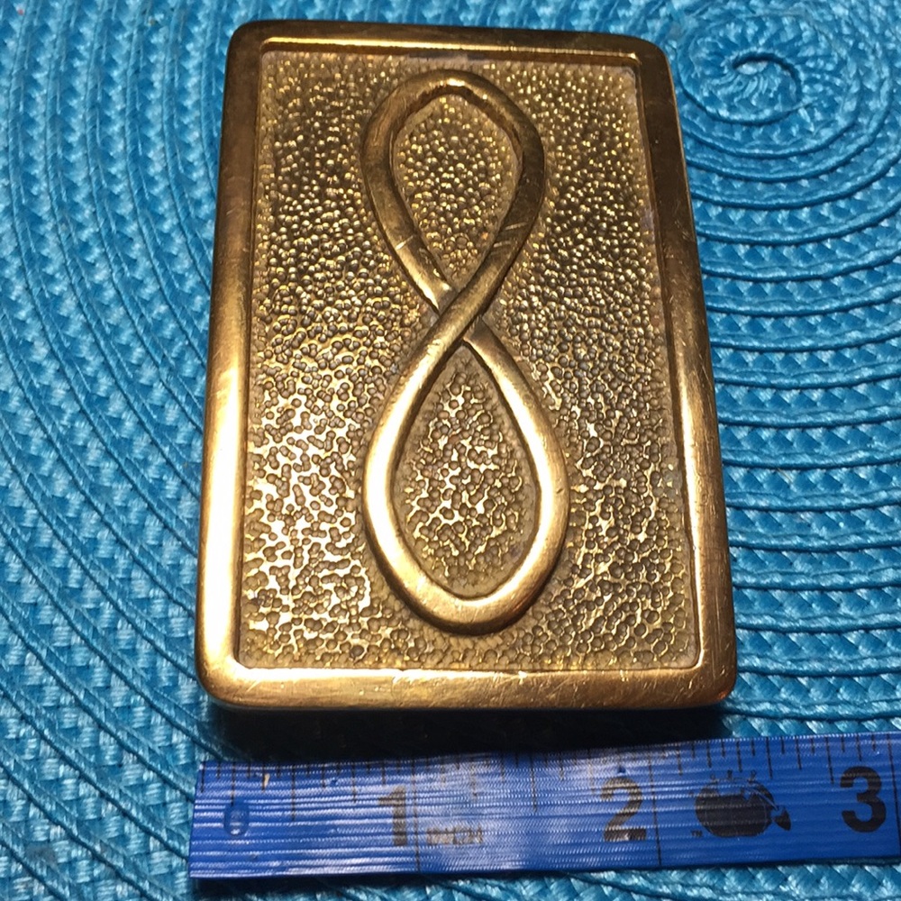 Infinity Belt Buckle Solid Brass Nail-Beaten Back - image 2